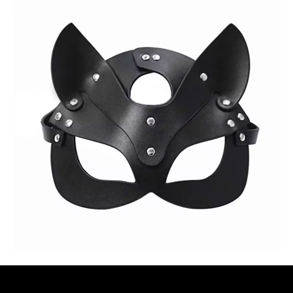 Black Leather Cat Mask